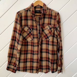 BRIXTON flannel, size M tan/red/ navy/ gold